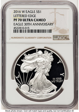 2016-W Proof Silver Eagle 1 oz Brown Label NGC PF70