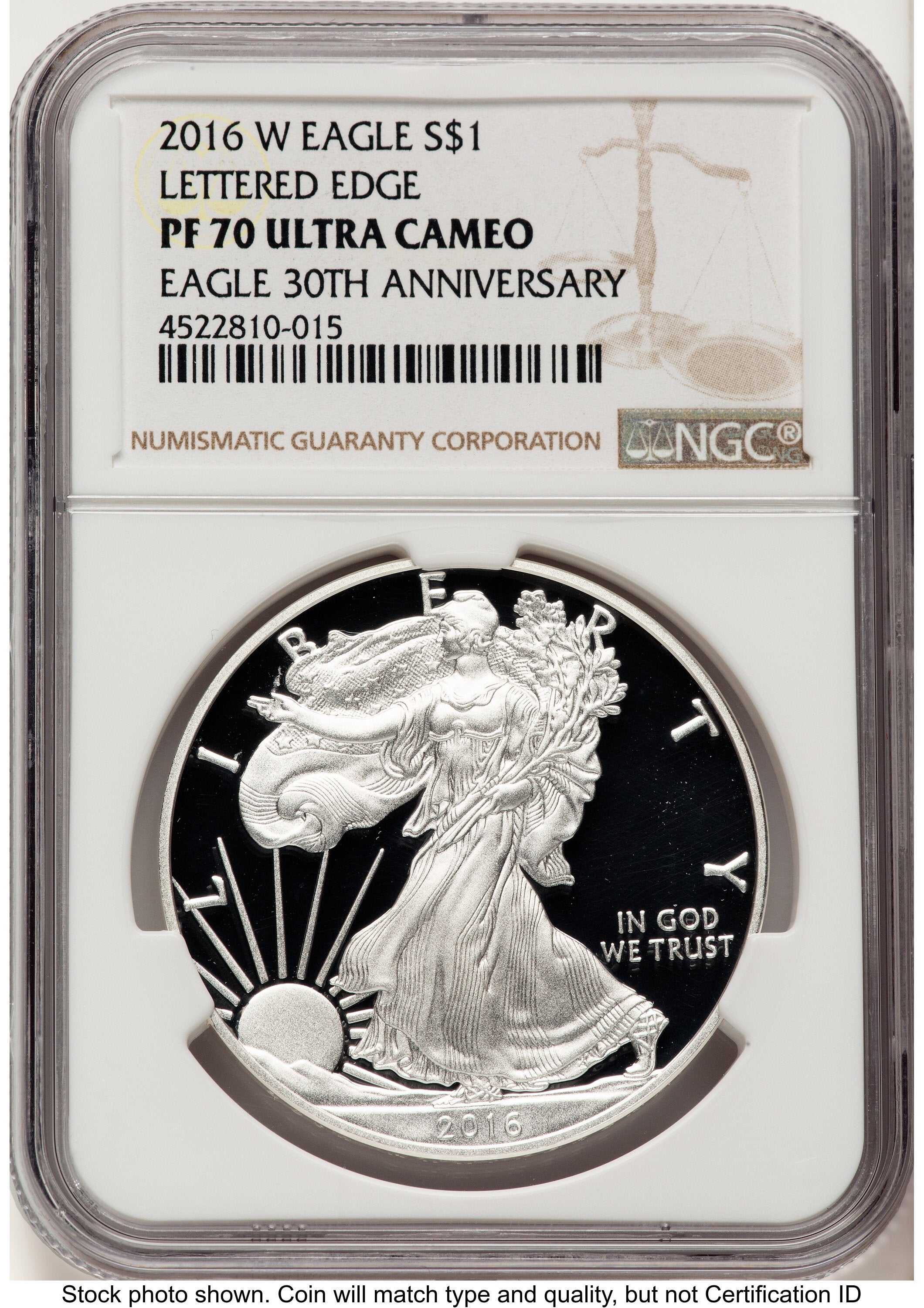 2016-W Proof Silver Eagle 1 oz Brown Label NGC PF70