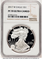 2017-W Proof Silver Eagle 1 oz Brown Label NGC PF70