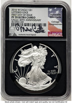 2016-W Proof Silver Eagle 1 oz FDI Mike Castle NGC PF70