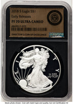 2018-S Proof Silver Eagle 1 oz ER Gold Foil Director's Coin of Excellence NGC PF70