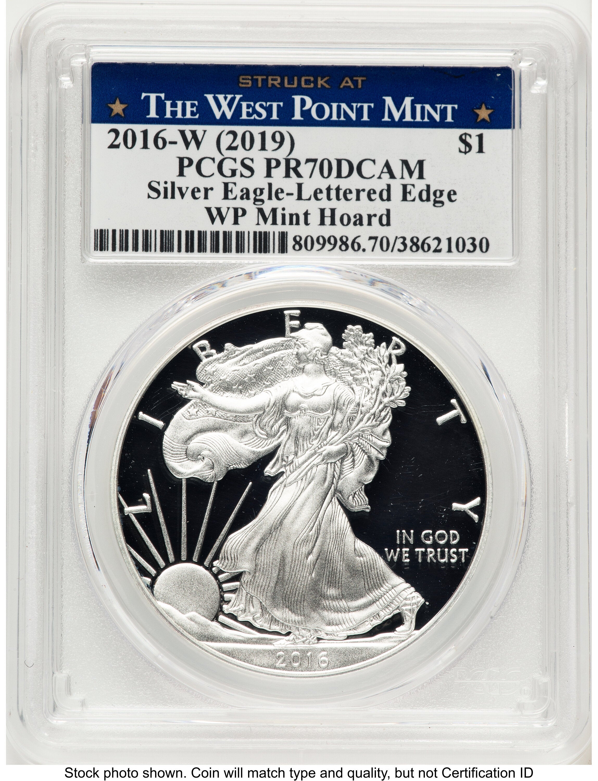 2016-W Proof Silver Eagle 1 oz WP Mint Hoard Struck at West Point Label PCGS PR70