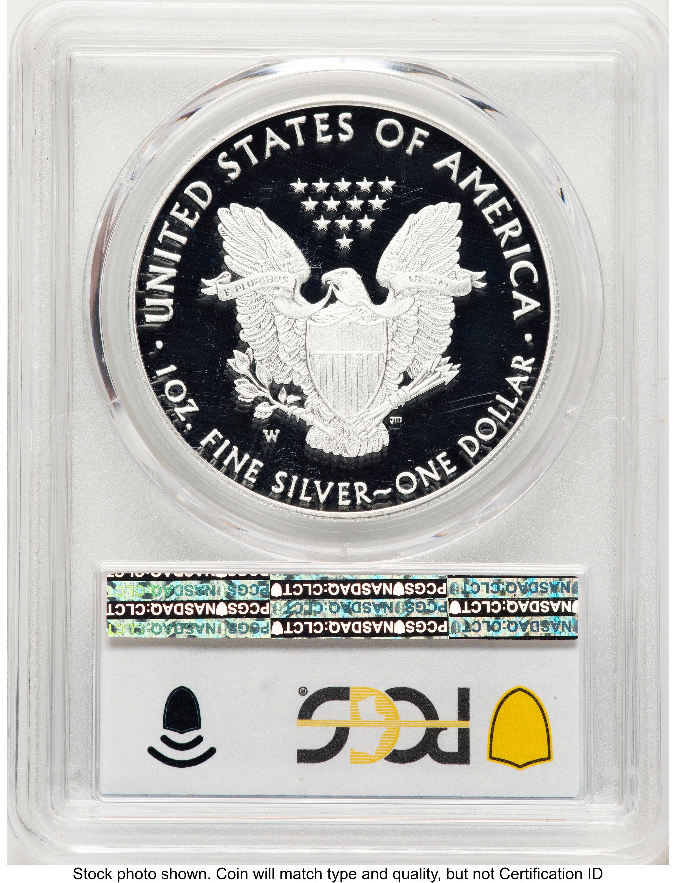 2020-W Proof Silver Eagle V75 Privy 1 oz Blue Gradient PCGS PR70