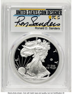 2020-W Proof Silver Eagle V75 Privy 1 oz FDI Ronald Sanders PCGS PR70