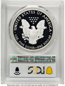 2020-W Proof Silver Eagle V75 Privy 1 oz FS Blue Gradient PCGS PR70