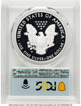 2020-W Proof Silver Eagle V75 Privy 1 oz FDI Flag PCGS PR70