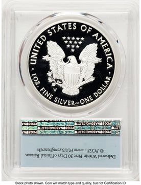 2020-W Proof Silver Eagle V75 Privy 1 oz FS Flag PCGS PR70