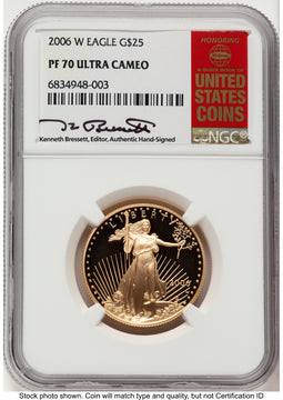 2006-W Proof Gold Eagle 1/2 oz Kenneth Bressett Red Book NGC PF70