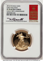2016-W Proof Gold Eagle 1/2 oz ER Kenneth Bressett Red Book NGC PF70