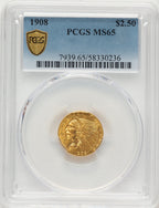 1908 $2.50 Indian Quarter Eagle PCGS MS65