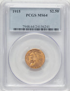 1915 $2.50 Indian Quarter Eagle PCGS MS64