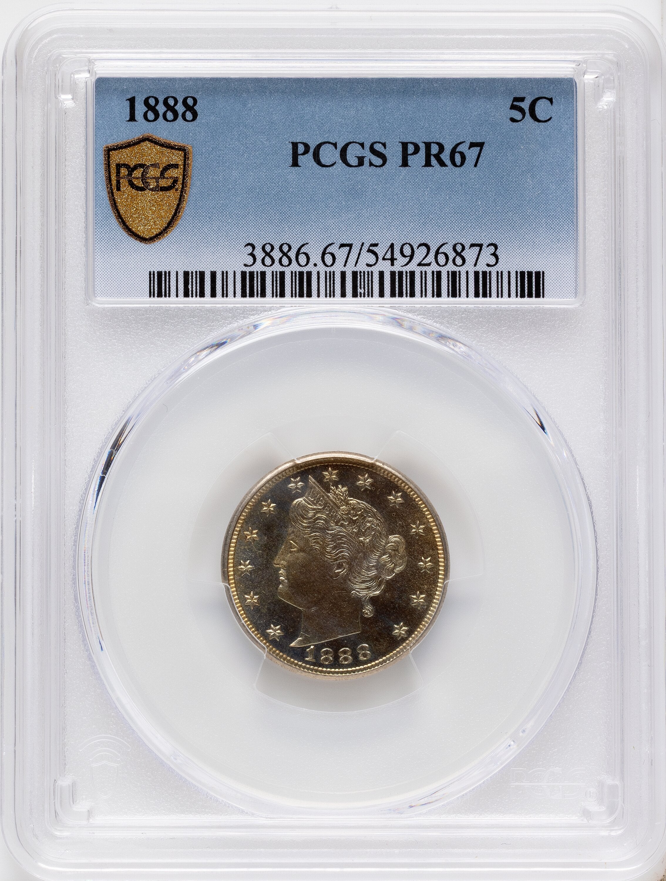 1888 5C Proof Liberty Nickel PCGS PR67