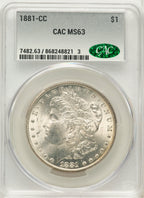 1881-CC Morgan Dollar CACG MS63