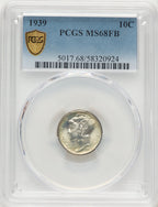 1939 10C FB Mercury Dime PCGS MS68