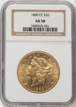 1889-CC $20 Liberty Double Eagle NGC AU58