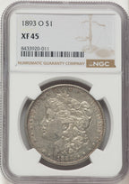 1893-O Morgan Dollar NGC XF45