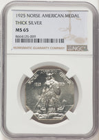 1925 Medal Norse Thick Planchet Commemorative Silver NGC MS65