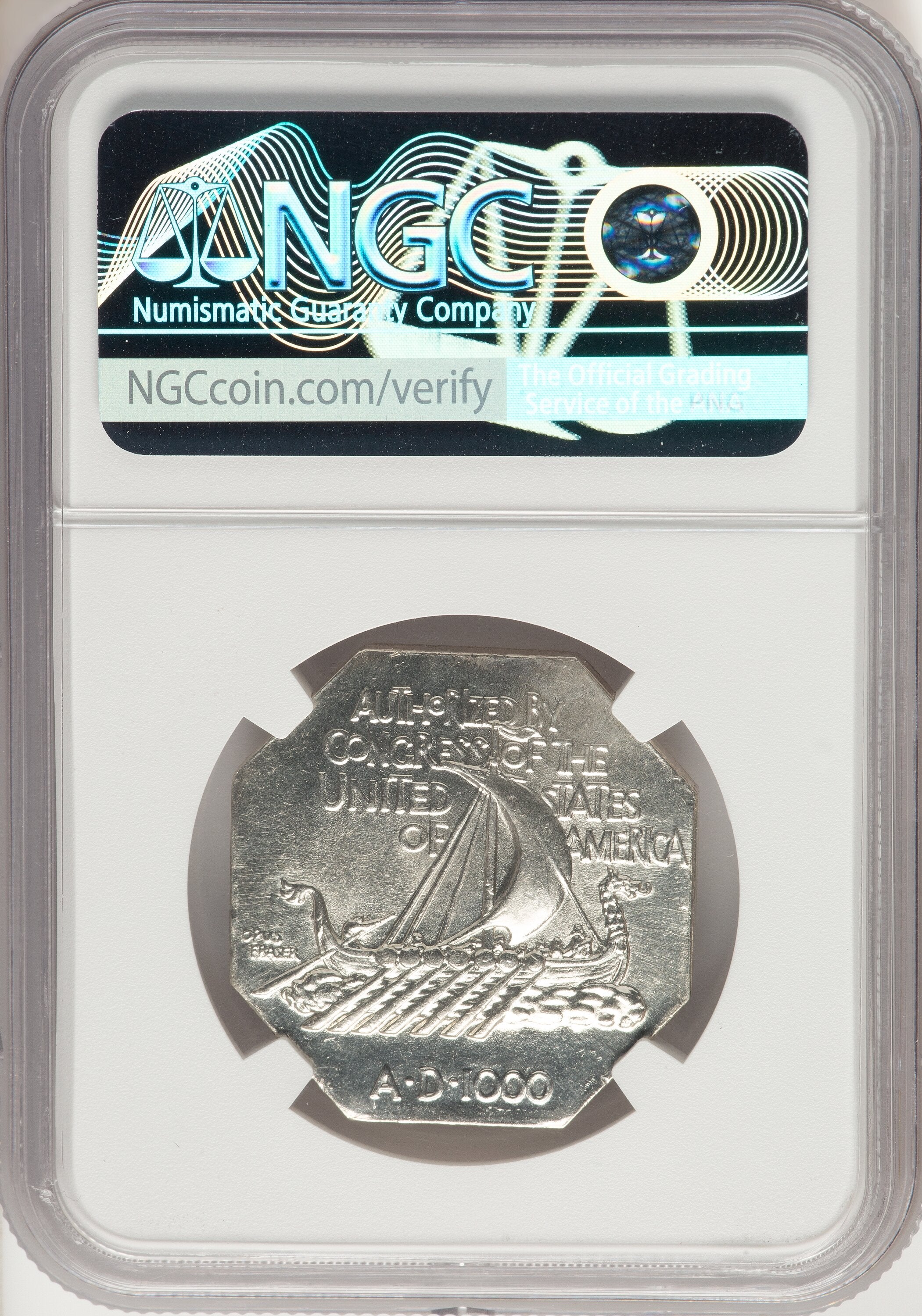 1925 Medal Norse Thick Planchet Commemorative Silver NGC MS65
