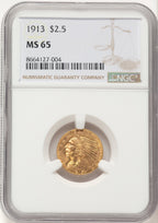 1913 $2.50 Indian Quarter Eagle NGC MS65