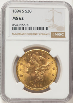 1894-S $20 Liberty Double Eagle NGC MS62