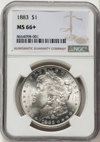 1883 Morgan Dollar NGC MS66+