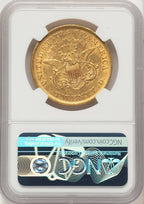 1852 $20 Brown Label Liberty Double Eagle NGC AU55