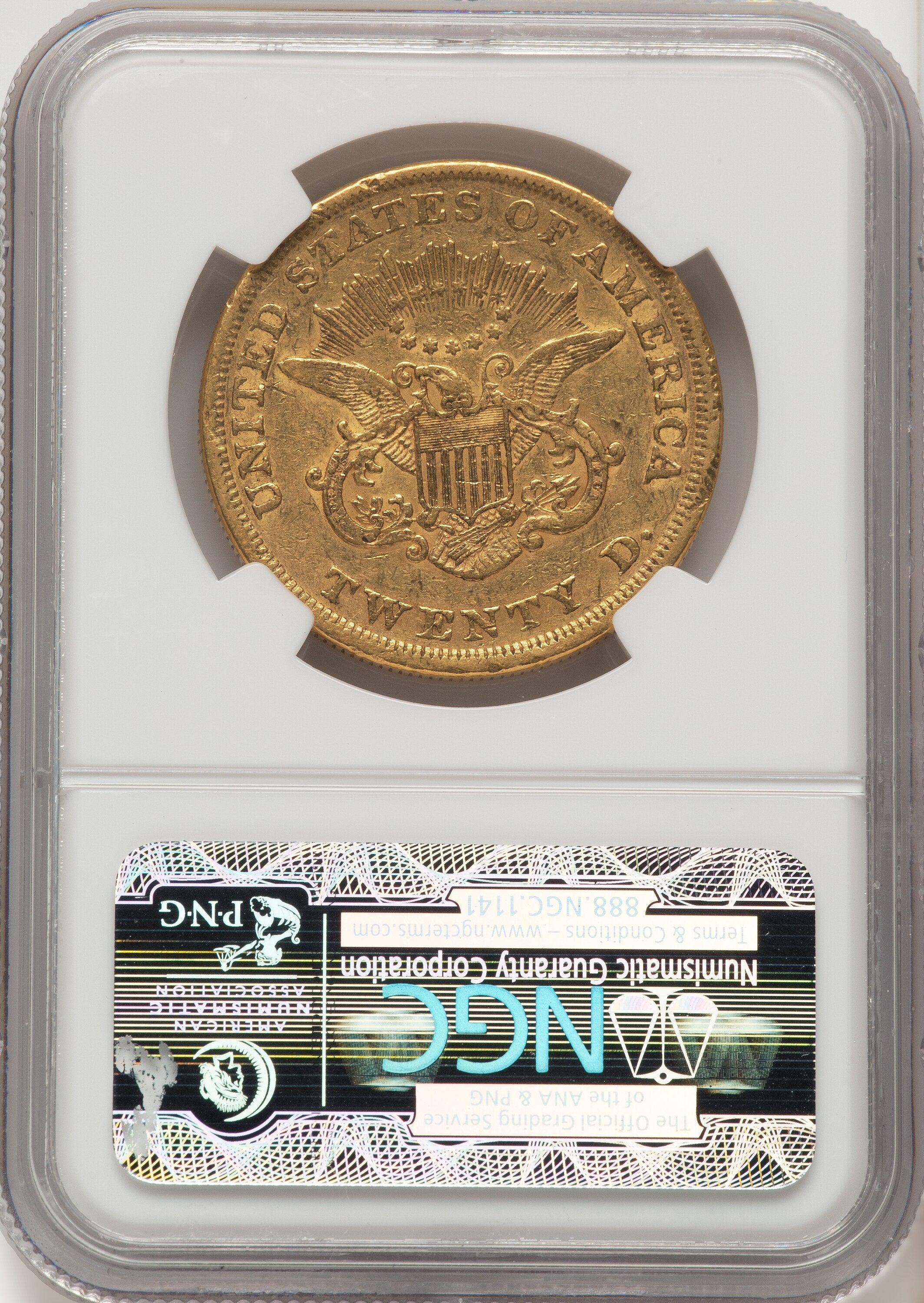 1852 $20 FS-301 Brown Label Liberty Double Eagle NGC XF45 | LCR Coin