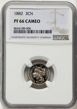 1882 3CN PRCA Proof Three Cent Nickel NGC PR66
