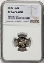1882 3CN PRCA Proof Three Cent Nickel NGC PR66