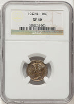 1942/1 10C FS-101 Mercury Dime NGC XF40