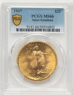 1907 $20 Saint Saint-Gaudens Double Eagle PCGS MS66