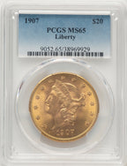 1907 $20 Liberty Liberty Double Eagle PCGS MS65