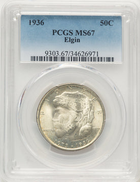 1936 50C Elgin Commemorative Silver PCGS MS67