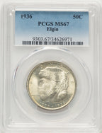 1936 50C Elgin Commemorative Silver PCGS MS67