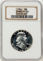 1954 50C CA Proof Franklin Half Dollar NGC PR68