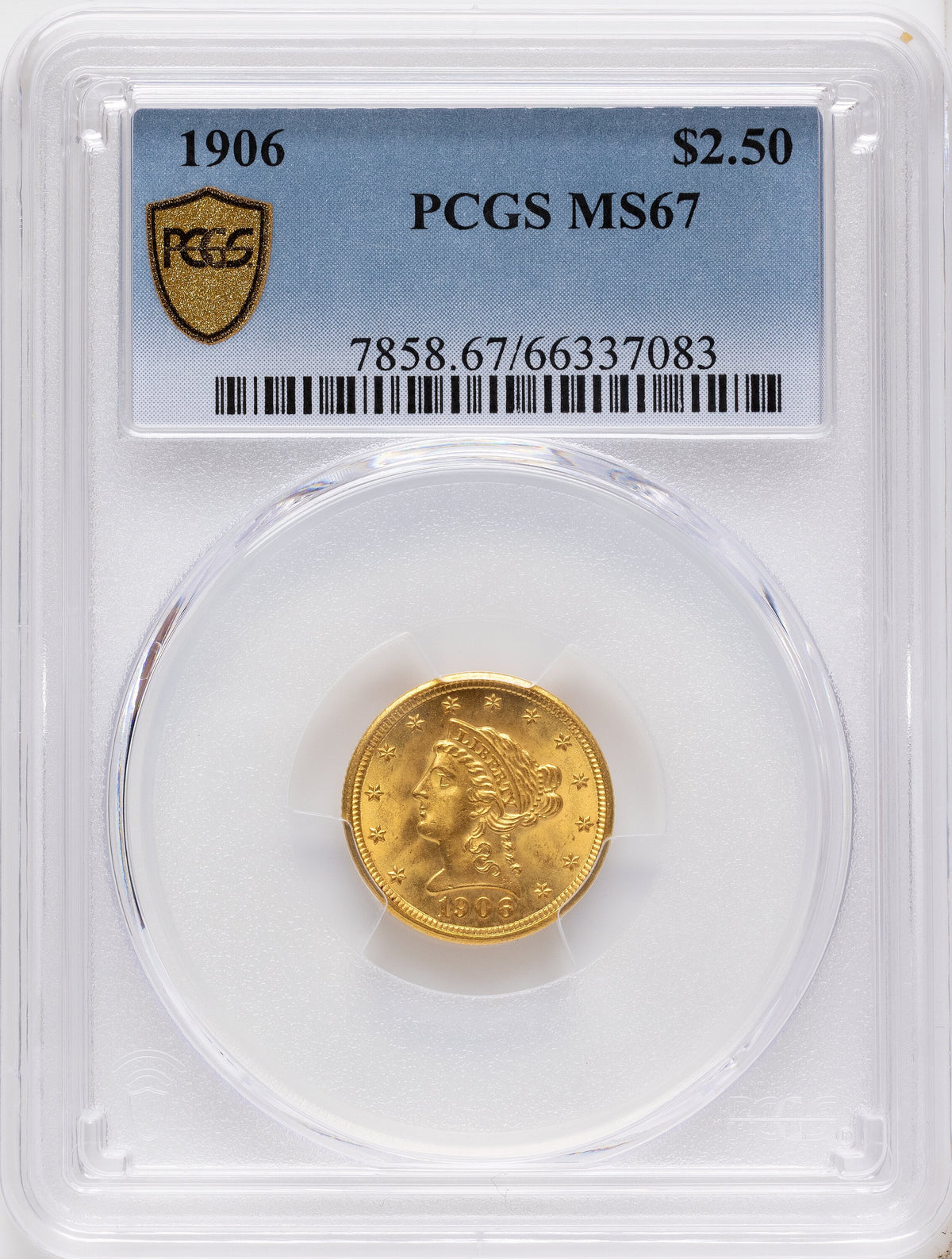 1906 $2.50 Liberty Quarter Eagle PCGS MS67