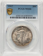 1917 50C Walking Liberty Half Dollar PCGS MS66