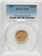 1851 $2.50 Liberty Quarter Eagle PCGS AU53
