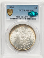1896 CAC Morgan Dollar PCGS MS67+