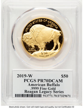 2019-W Proof Gold Buffalo 1 oz Reagan Legacy Series Michael Reagan Picture PCGS PR70