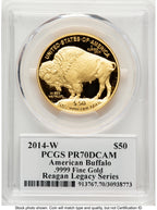 2014-W Proof Gold Buffalo 1 oz Reagan Legacy Series Michael Reagan Picture PCGS PR70