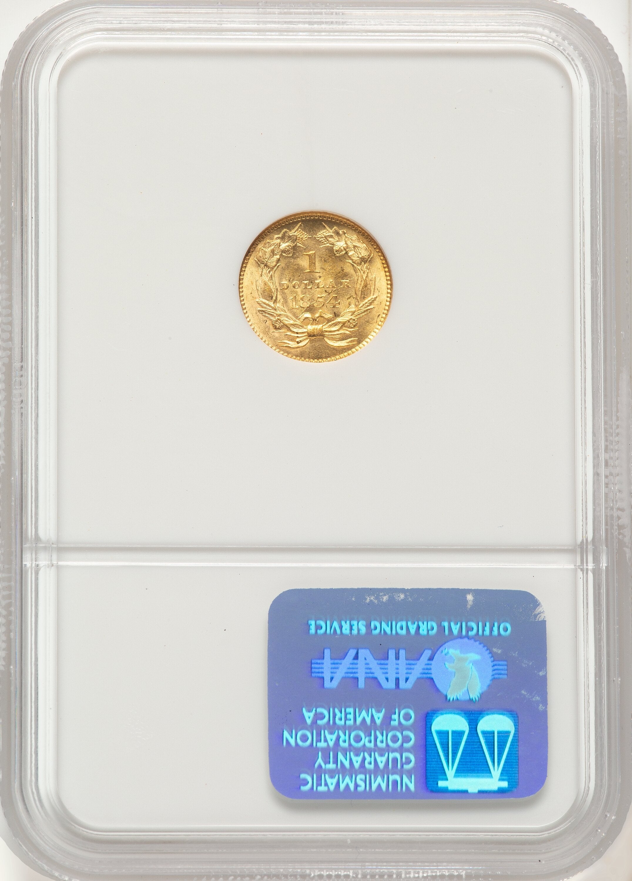 1854 G$1 Type Two Gold Dollar NGC MS62