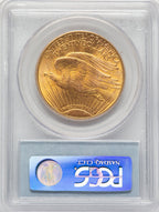 1910-S $20 Blue Label Saint-Gaudens Double Eagle PCGS MS65