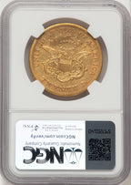1866-S $20 NO MOTTO Liberty Double Eagle NGC XF45