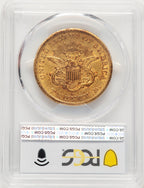 1866-S $20 NO MOTTO Liberty Double Eagle PCGS AU53