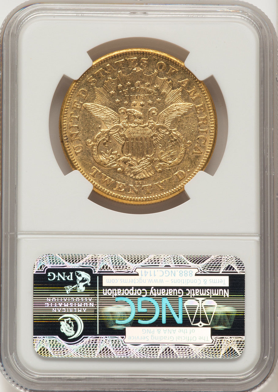 1876-CC $20 Liberty Double Eagle NGC AU53