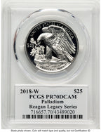 2018-W Palladium Eagle 1 oz Reagan Legacy Series Michael Reagan PCGS PR70