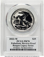 2022-W Palladium Eagle 1 oz REV Reagan Legacy Series Michael Reagan PCGS PR70