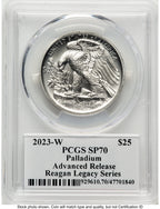 2023-W Palladium Eagle 1 oz Burnished AR Reagan Legacy Series Michael Reagan Picture PCGS MS70