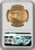 1908-D $20 NO MOTTO Brown Label Saint-Gaudens Double Eagle NGC MS64